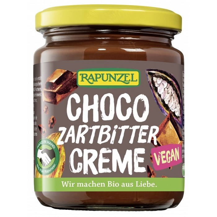 Crema cu ciocolata amaruie bio, vegana 250g Rapunzel