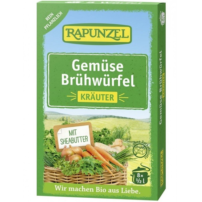 Cuburi de supa de legume cu ierburi bio, 8 buc Rapunzel