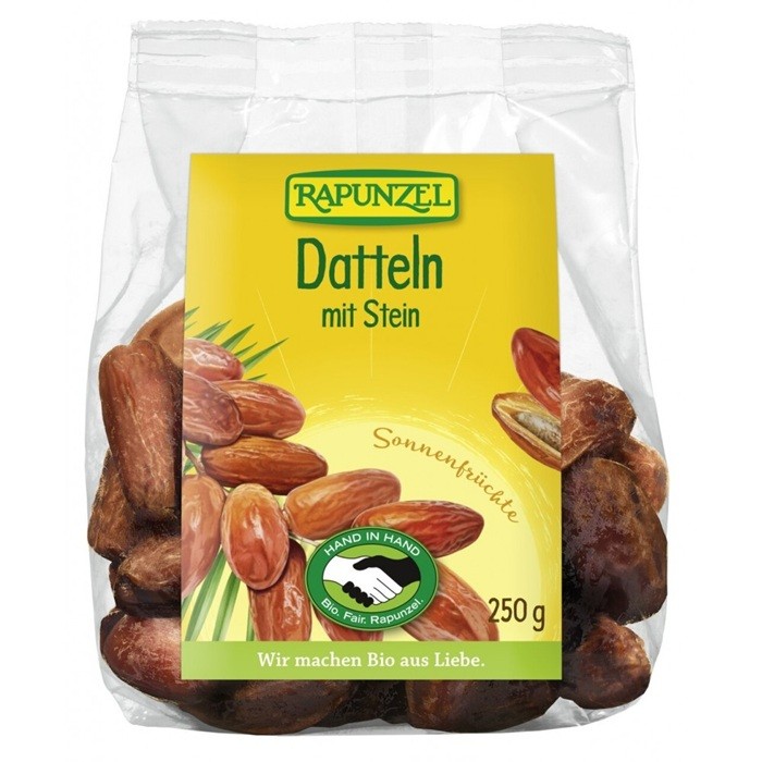 Curmale cu samburi bio, fara sulfiti 250g Rapunzel