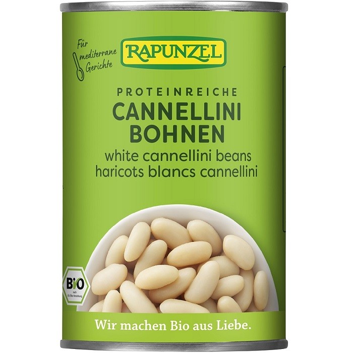 Fasole alba Cannelini bio, conserva 400g Rapunzel