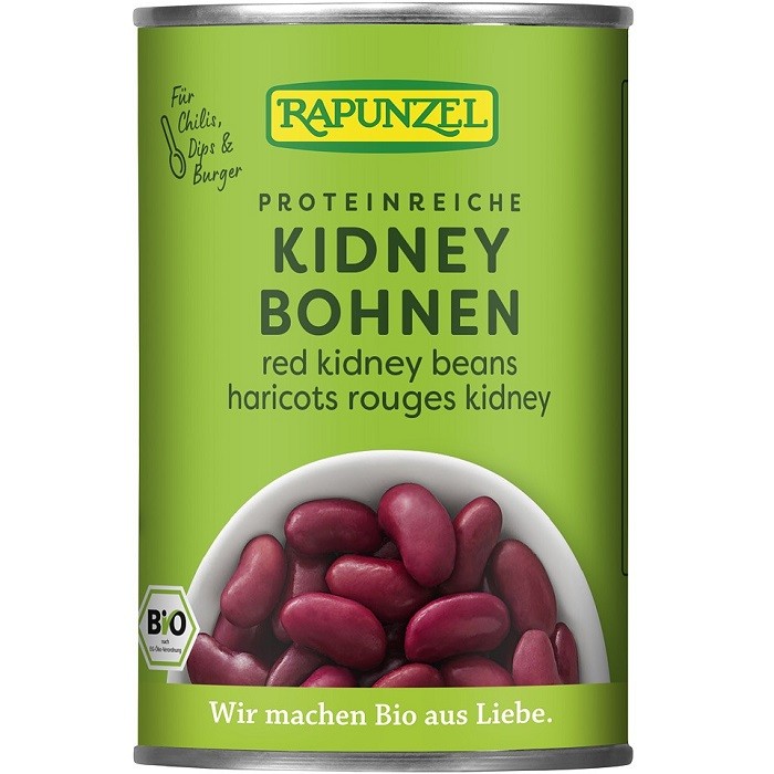 Fasole Kidney rosie bio, conserva 400g Rapunzel