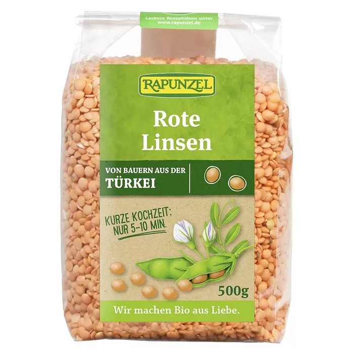 Linte rosie decojita bio 500g Rapunzel