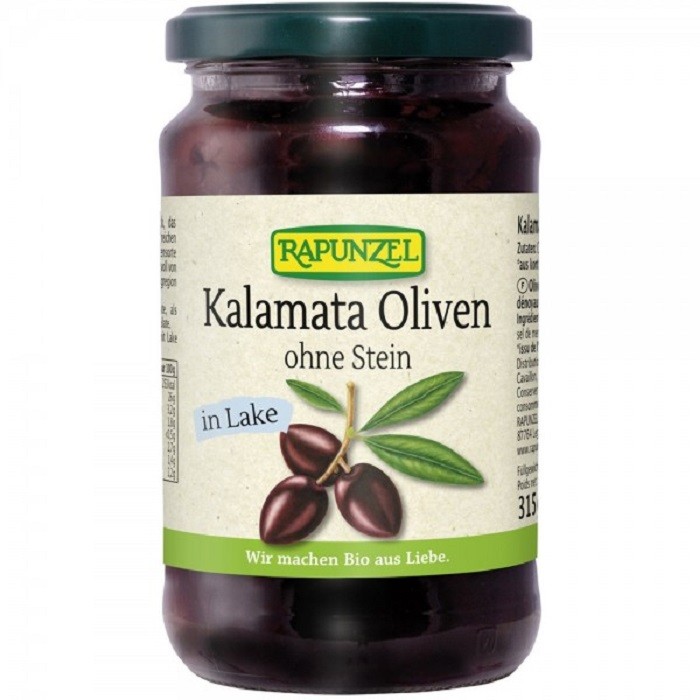 Masline Kalamata violet bio, fara samburi, in saramura 335g Rapunzel