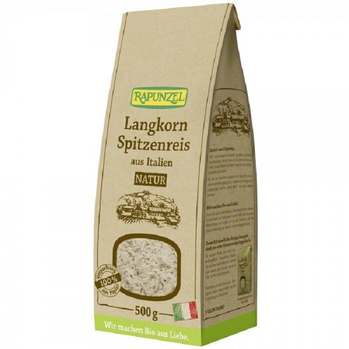 Orez natur cu bob lung bio 500g Rapunzel