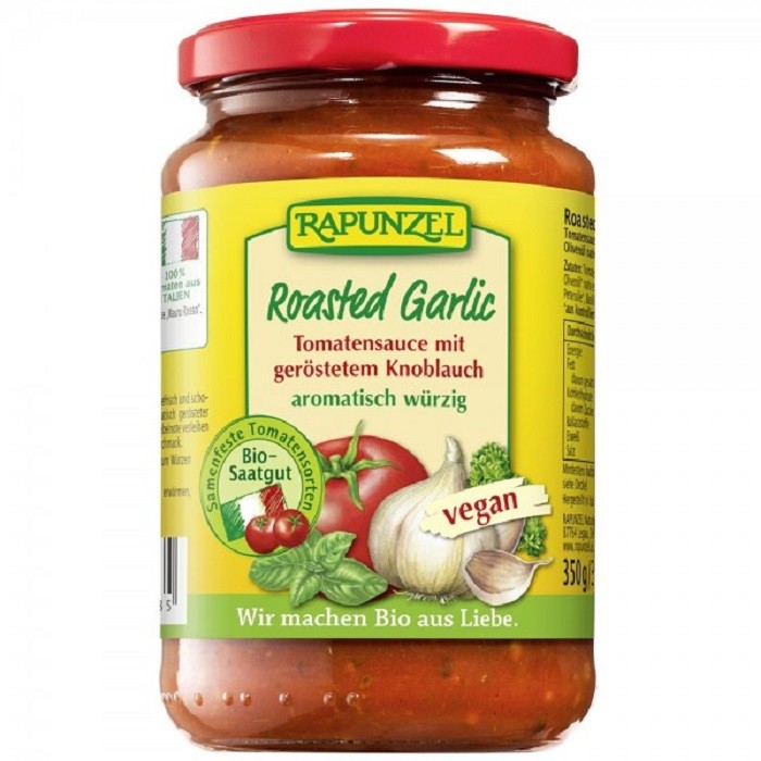 Sos de tomate cu usturoi prajit, bio vegan 340g Rapunzel