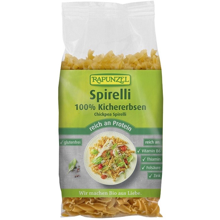 Spirelli din naut bio, fara gluten 300g Rapunzel