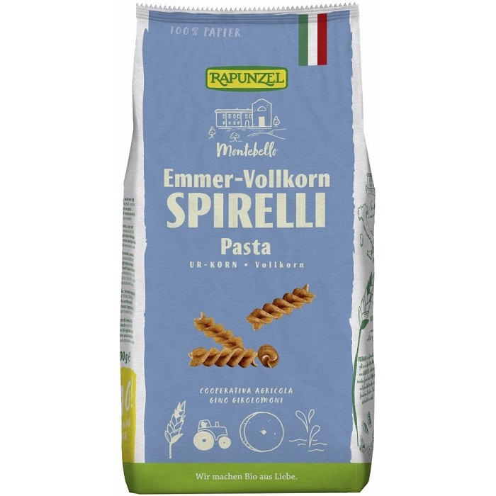 Spirelli din grau Emmer integral bio 500g Rapunzel