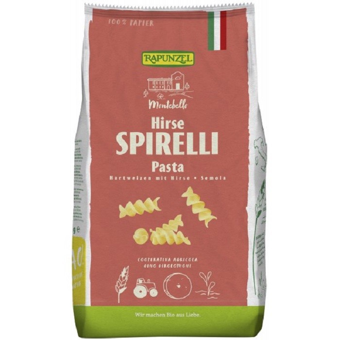 Spirelli semola din grau si mei bio 500g Rapunzel
