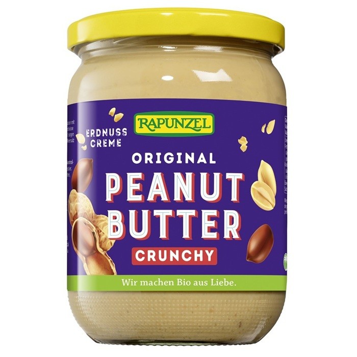 Unt de arahide crocant bio vegan 500g Rapunzel