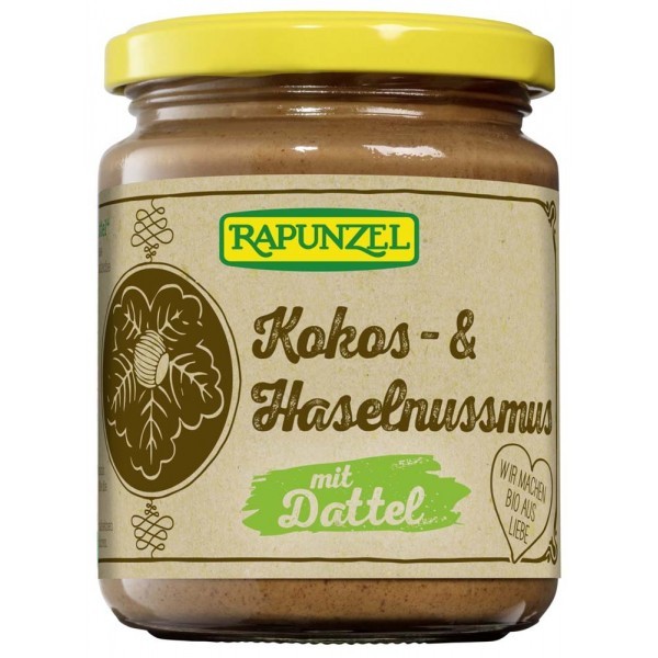 Crema de cocos cu alune si curmale bio, fara zahar 250g Rapunzel
