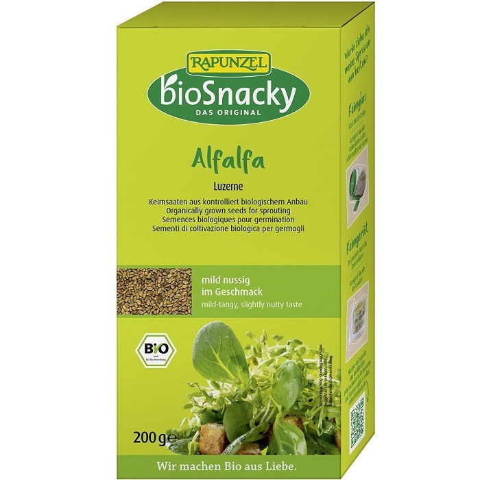 Seminte de lucerna bio pentru germinat 200g Rapunzel BioSnacky