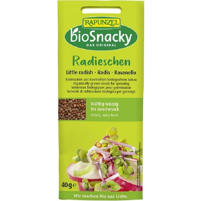 Seminte de ridiche bio pentru germinat 40g Rapunzel BioSnacky