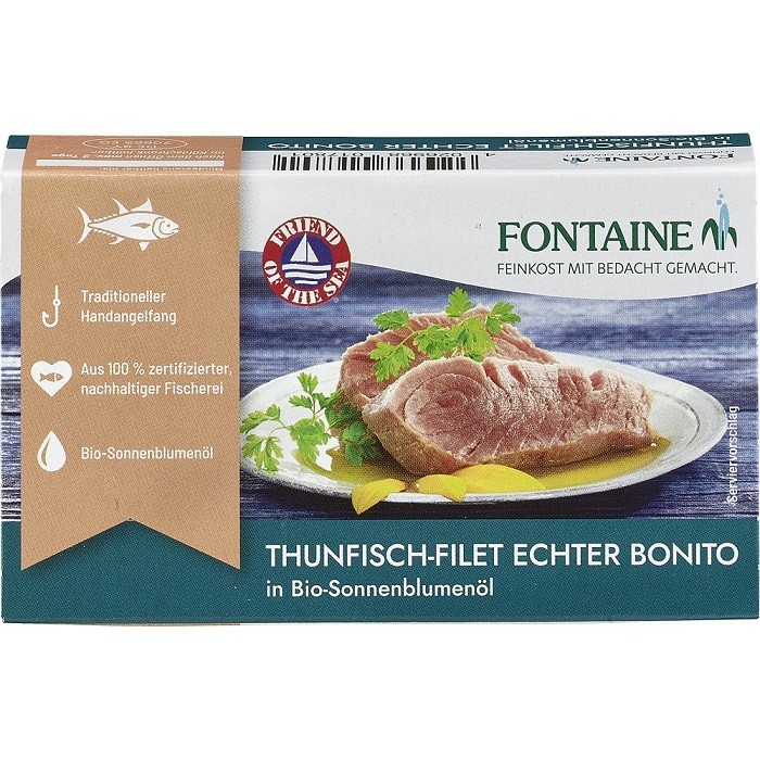 File de ton in ulei bio de floarea soarelui 120g Fontaine