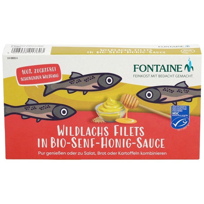 File de somon salbatic in sos de mustar si miere bio 200g Fontaine