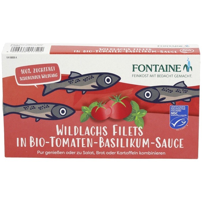 File de somon salbatic in sos de tomate cu busuioc 200g Fontaine
