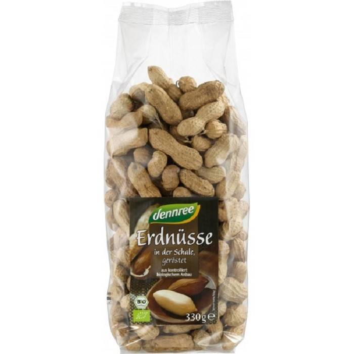 Arahide bio prajite, in coaja 330g Dennree