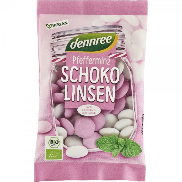 Bomboane cu menta si ciocolata amaruie bio 100g Dennree