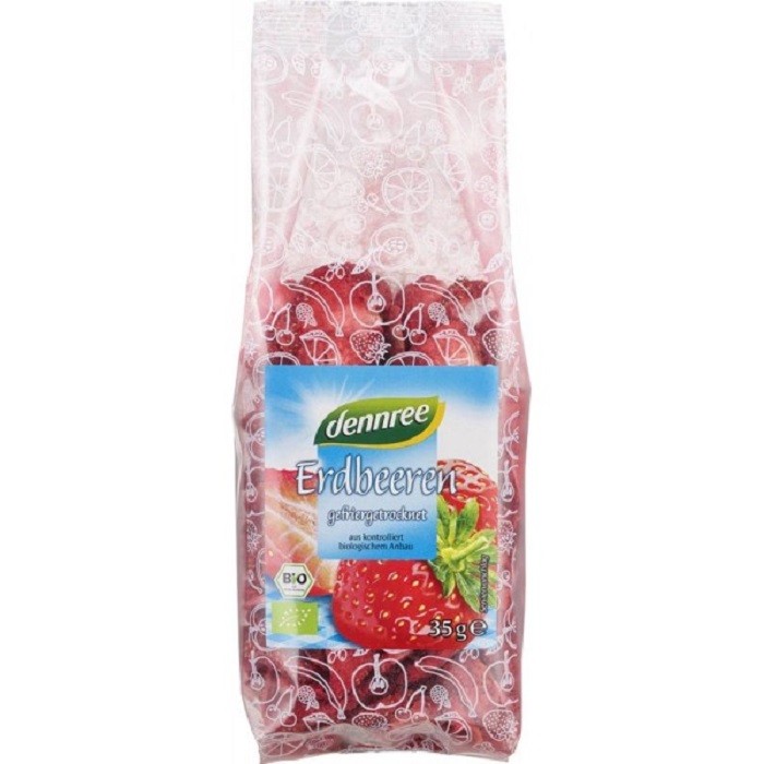Capsune bio felii liofilizate 35g Dennree