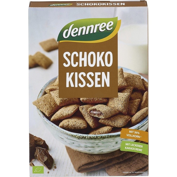 Cereale pernite umplute cu ciocolata bio 375g Dennree