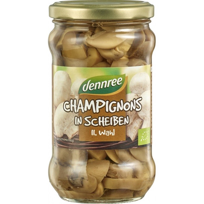 Ciuperci champignon feliate bio, la borcan 280g Dennree
