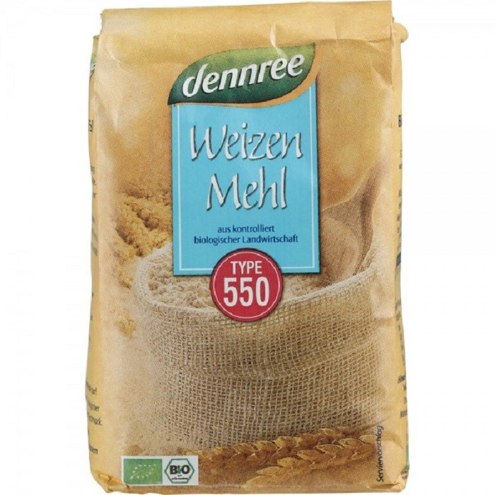 Faina alba de grau tip 550 bio 1 Kg Dennree
