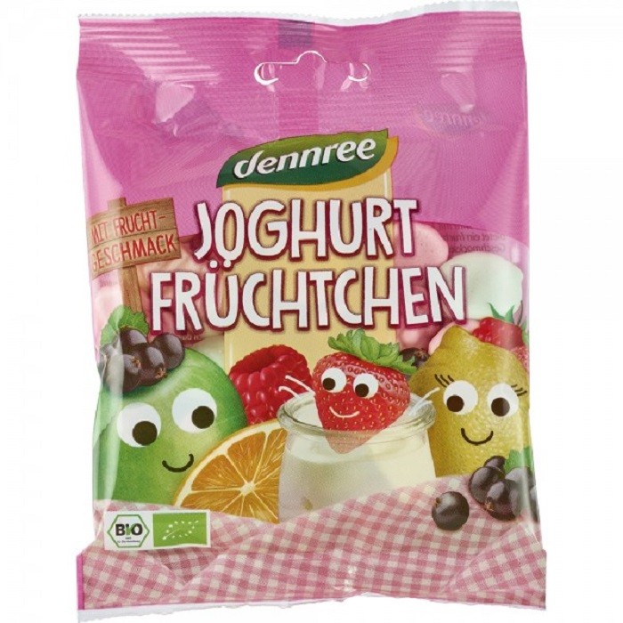 Jeleuri cu iaurt si fructe bio 90g Dennree