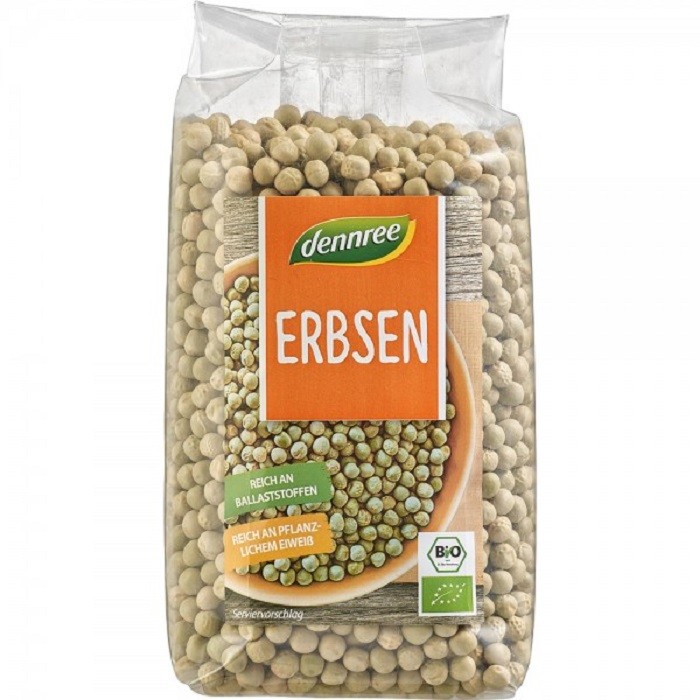 Mazare verde bio, intreaga 500g Dennree