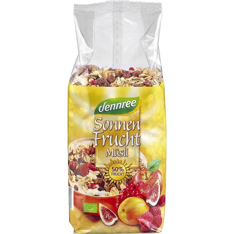 Musli cu 50% continut de fructe bio 500g Dennree