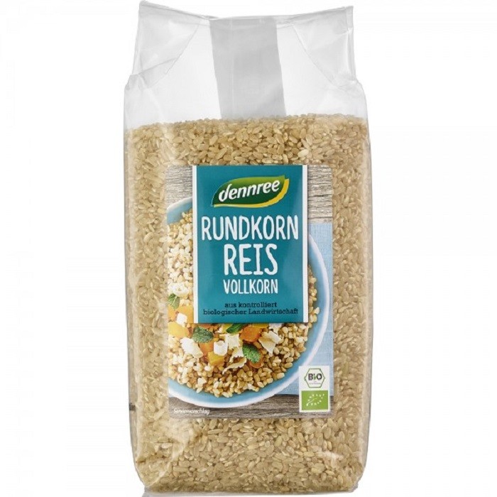Orez integral cu bob rotund bio 1 Kg Dennree