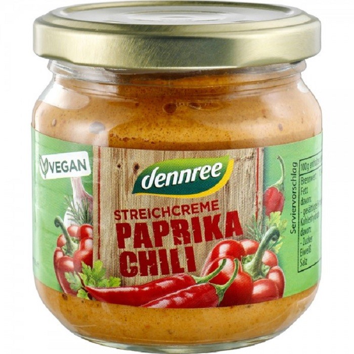 Pate vegetal cu ardei si chili bio 180g Dennree