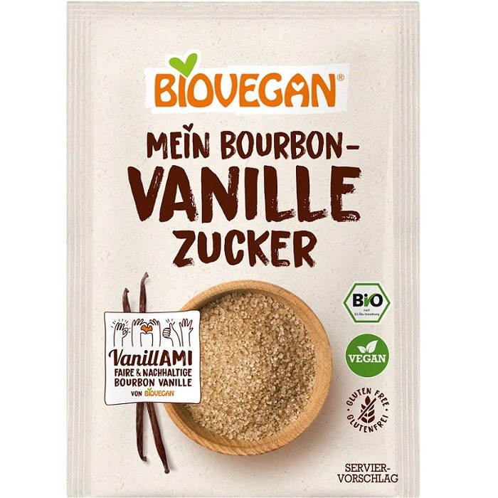 Zahar vanilie bourbon integral bio, fara gluten 4*8g Biovegan