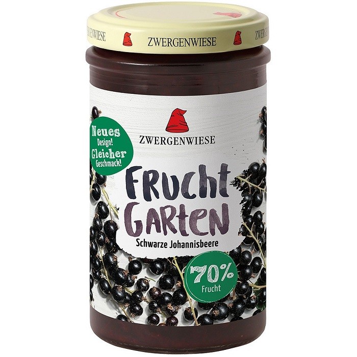 Gem de coacaze negre bio, indulcit cu nectar de agave 225g Zwergenwiese