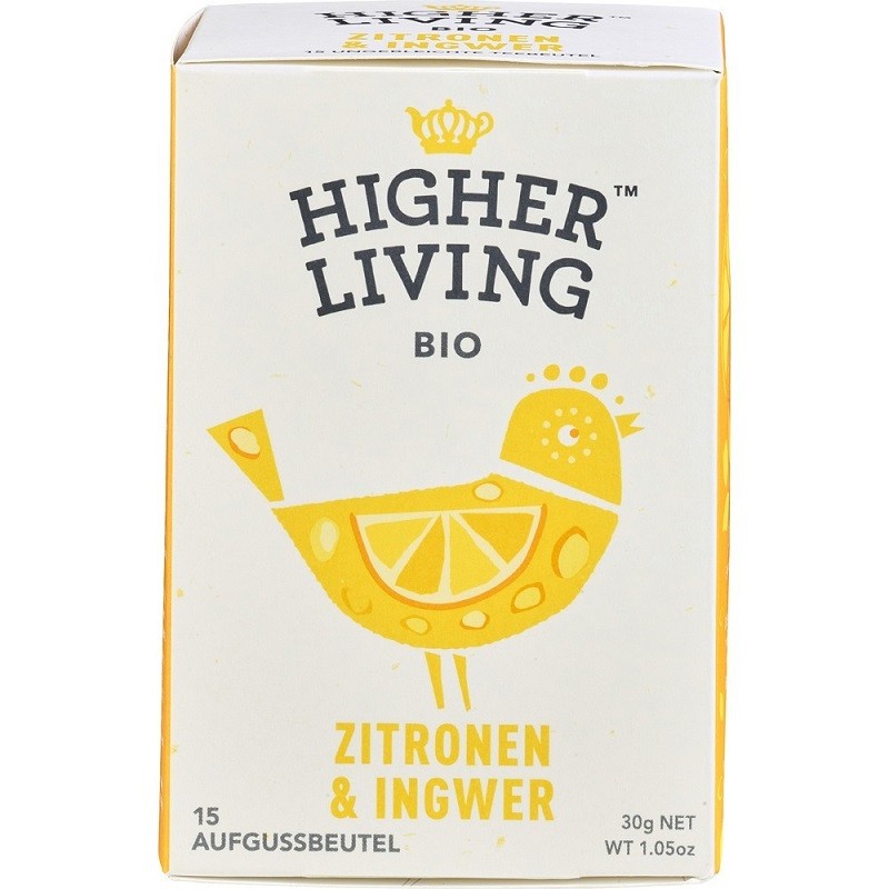 Ceai cu lamaie si ghimbir bio 15 plicuri Higher Living