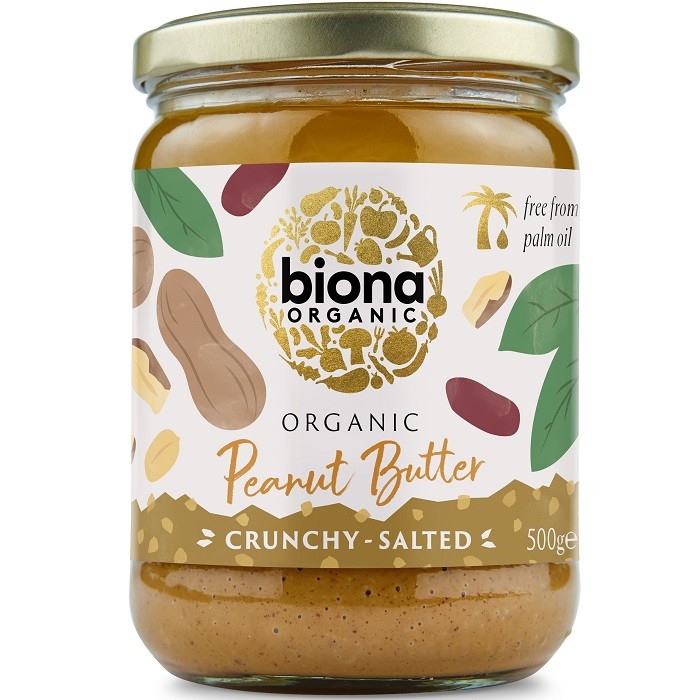 Crema de arahide crunchy cu sare, bio 500g Biona