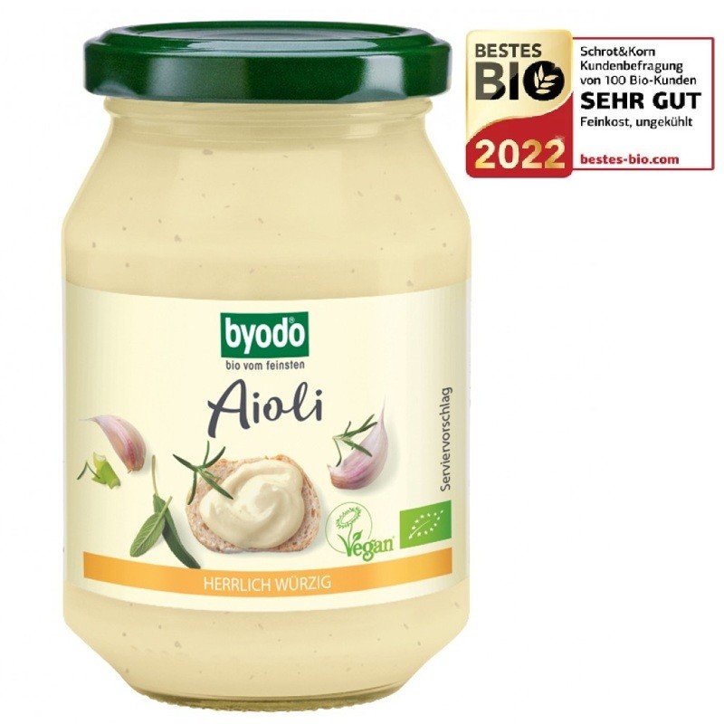 Aioli maioneza cu usturoi, bio vegana 250ml Byodo