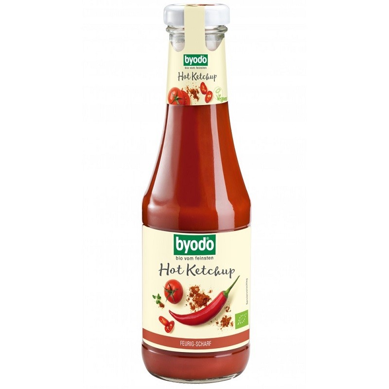Ketchup picant bio, fara gluten 500ml Byodo