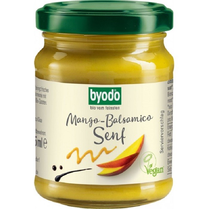Mustar cu mango si otet balsamic bio, fara gluten 125ml Byodo