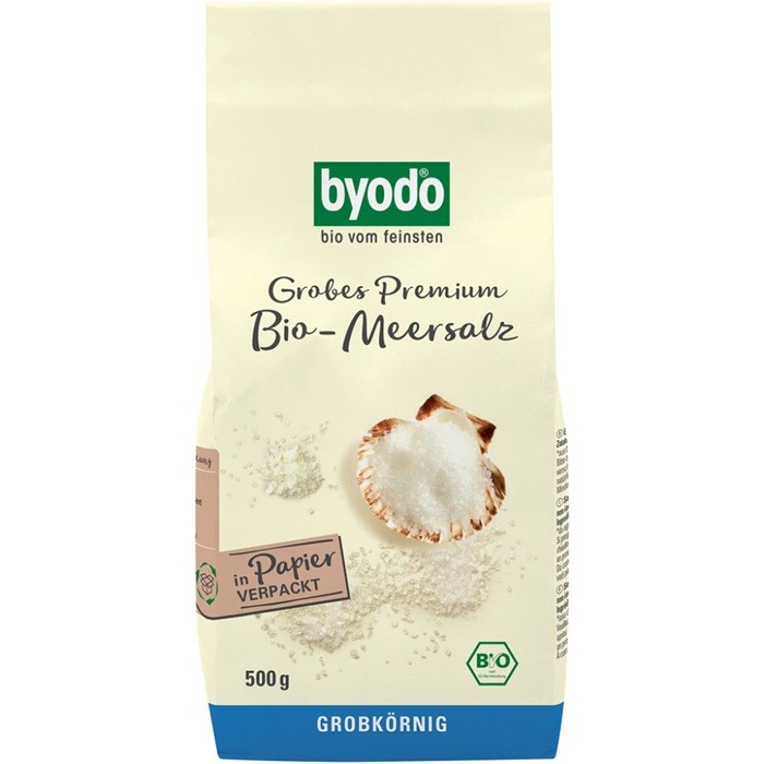 Sare de mare grunjoasa, neiodata 500g Byodo
