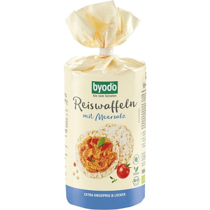 Rondele din orez integral cu sare bio, fara gluten 100g Byodo