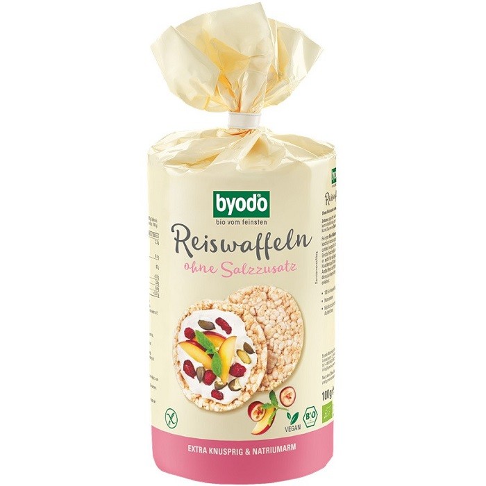Rondele din orez expandat fara sare bio, fara gluten 100g Byodo