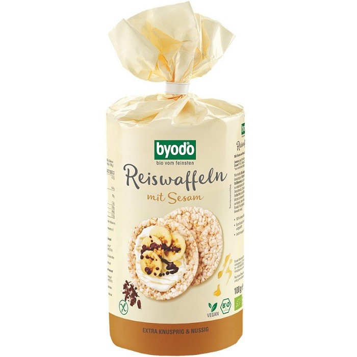 Rondele din orez expandat si susan bio, fara gluten 100g Byodo