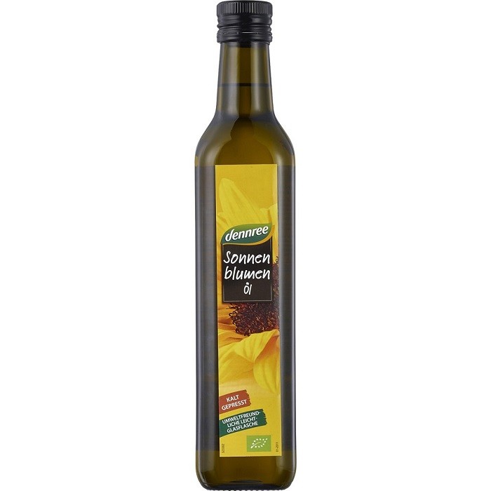 Ulei de floarea soarelui bio, presat la rece 500ml Dennree