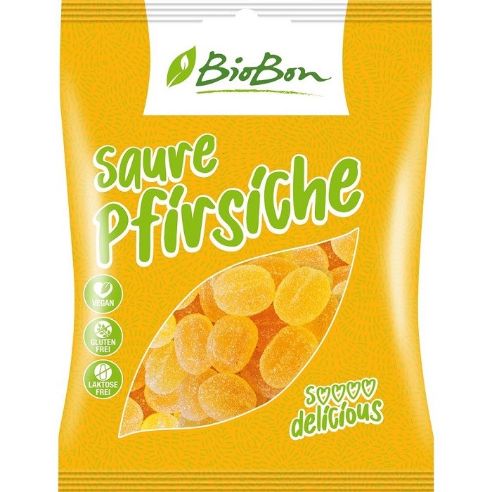 Jeleuri cu piersici acrisoare bio, fara gluten 100g Biobon