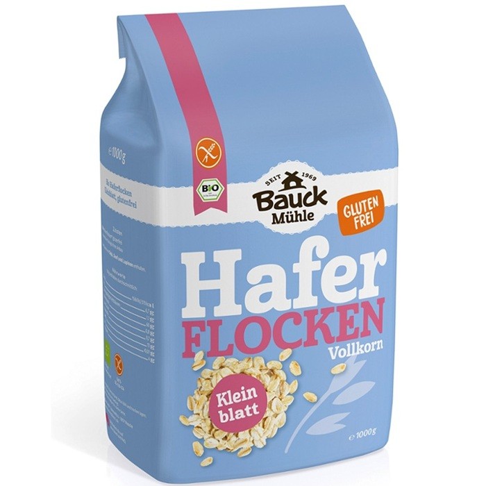 Fulgi mici de ovaz integral bio, fara gluten 1kg Bauckhof