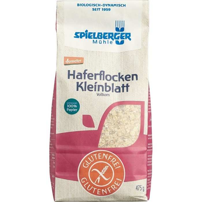 Fulgi mici de ovaz integral bio, fara gluten 475g Spielberger