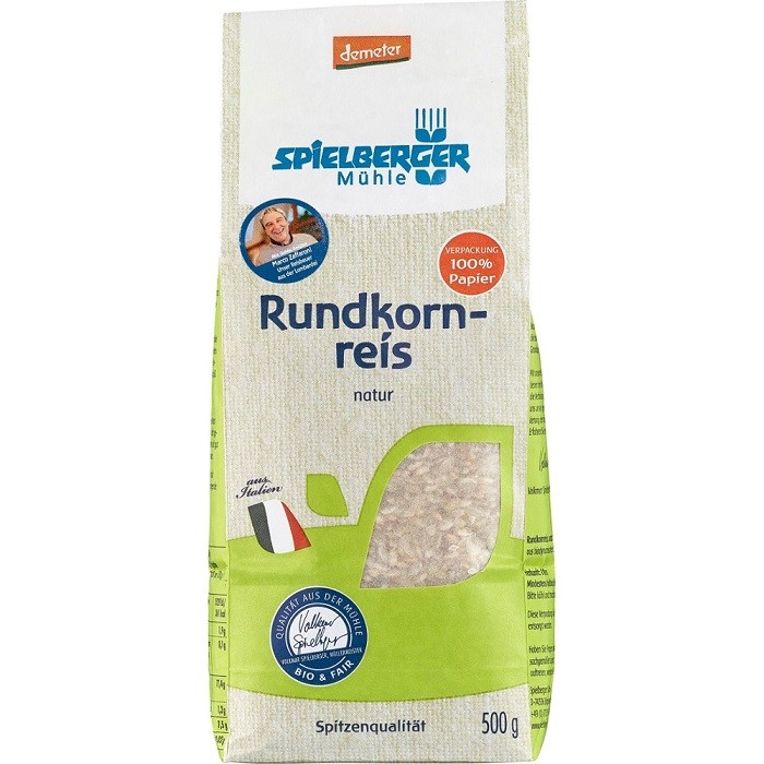Orez integral cu bob rotund bio Demeter 500g Spielberger