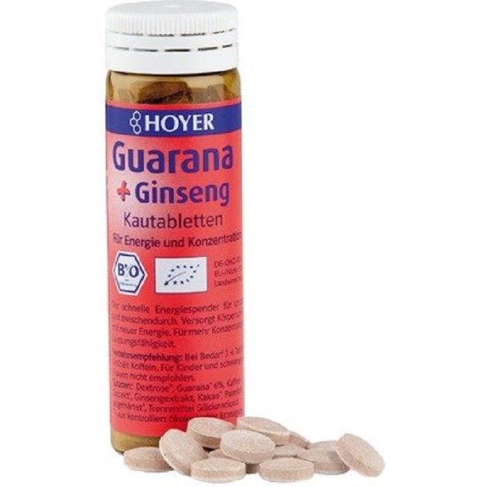 Dropsuri cu guarana si ginseng bio 60 tablete Hoyer