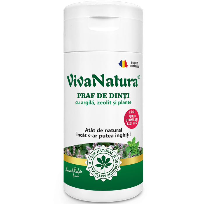 Praf de dinti cu argila, plante și zeolit, natural 75g GennaDent VivaNatura