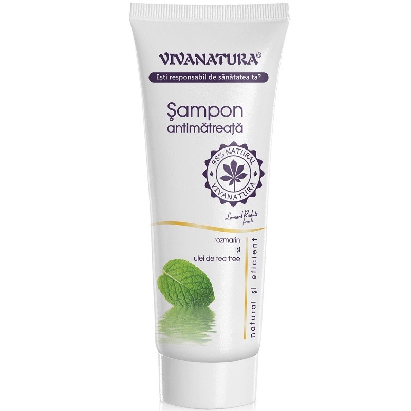 Sampon antimatreata cu rozmarin si tea tree, natural 250ml VivaNatura