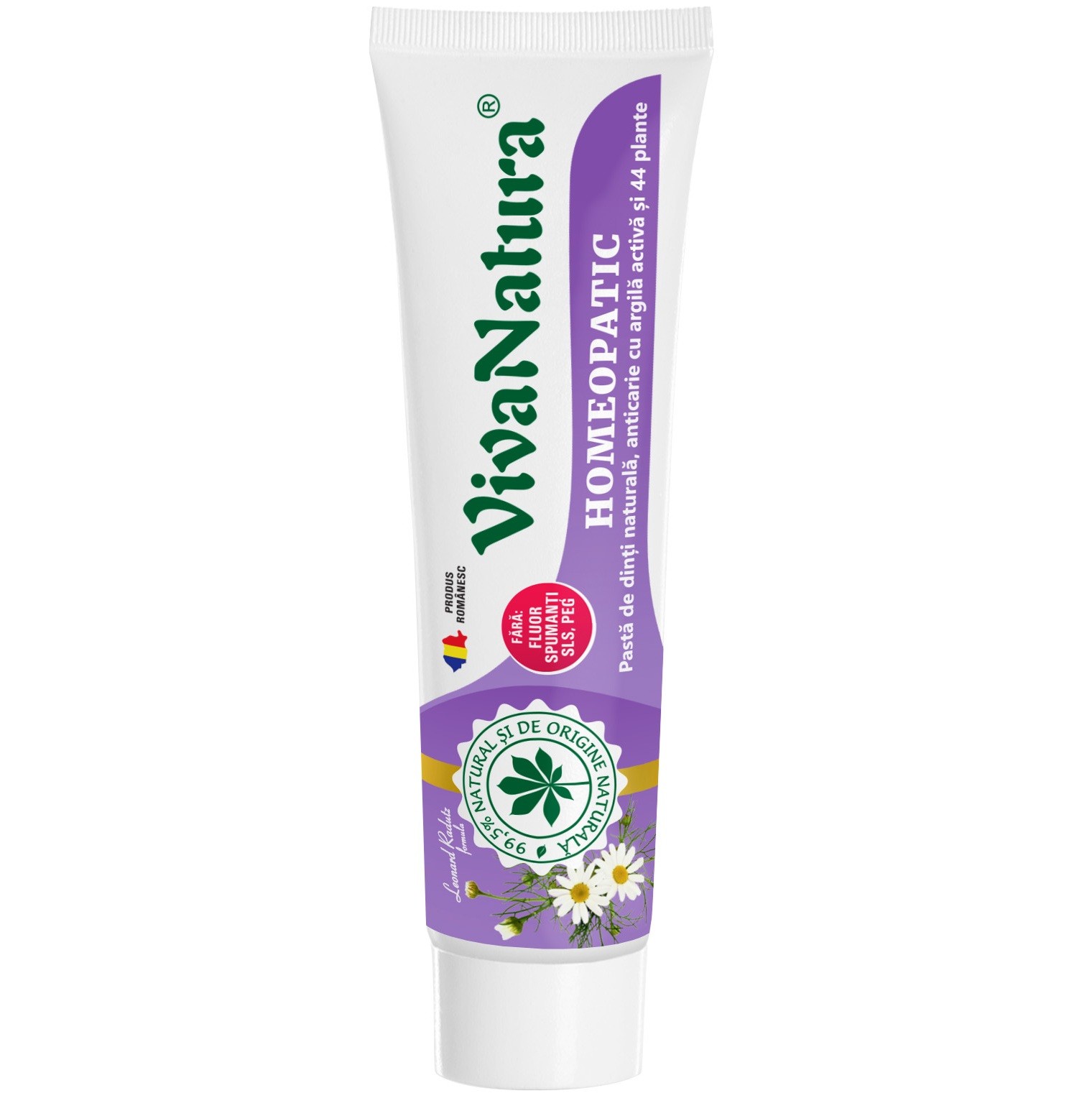 GennaDent Homeopatic Pasta de dinti naturala cu argila si plante, fara fluor 150ml VivaNatura